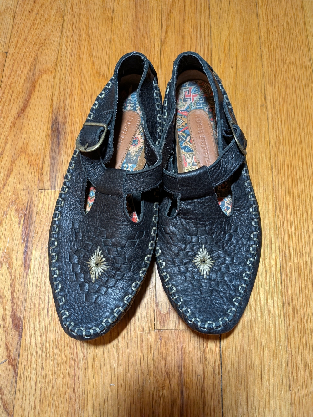 Hush Puppies Black Leather women’s Slip-On Maryjanes size 7.5